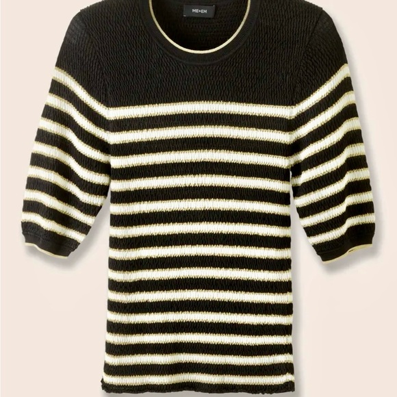 ME+EM Metallic Breton Stripe Smock Top - Picture 3 of 3